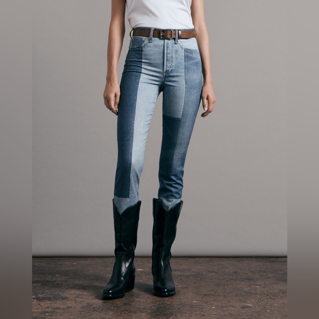 Nwt Rag & Bone Bryon Stretch Miramar Nina Cigarette Patchwork Print Jean Size 25